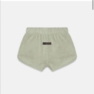 Essentials Fear of God Womens Sea Foam Velour Beach Shorts